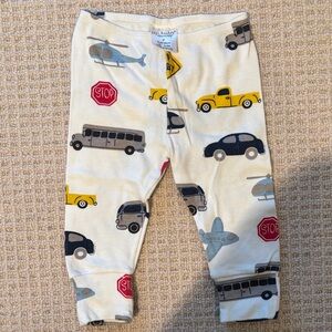 UP! Baby Essentials Cream Pants with Vehicle Design